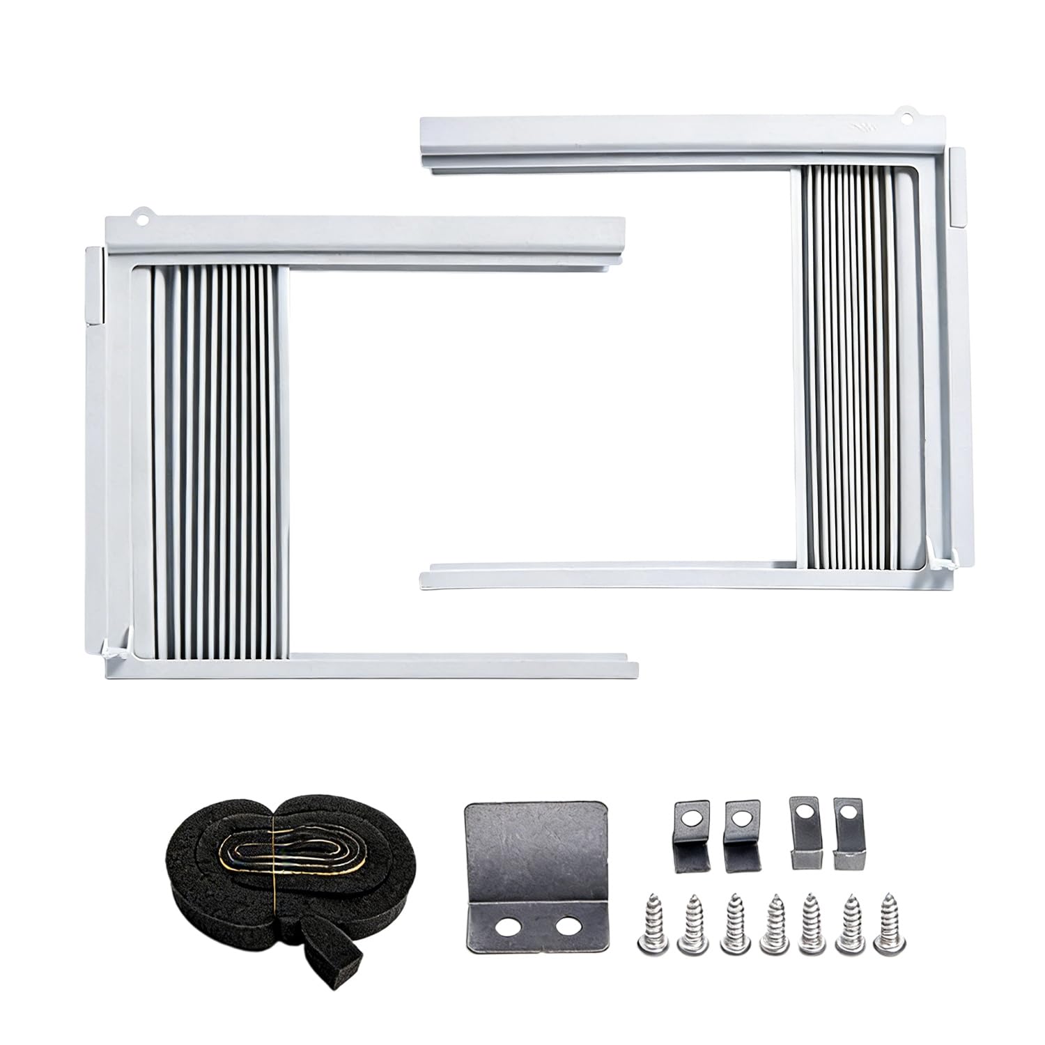 Window Air Conditioner Side Panel with Frame, Universal Window AC Accordion Filler Kit for Most 5,000 BTU Units