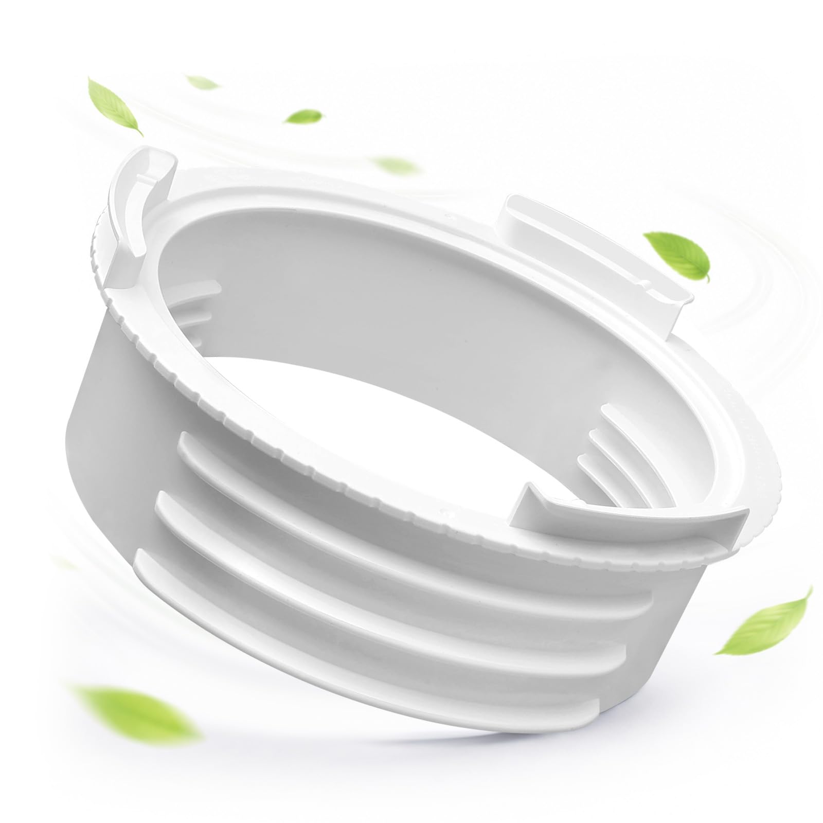 Angooni Portable Air Conditioner Hose Coupler - Universal 5.1" to 5.9 Inch AC Exhaust Hose Connector - Anti-Leak AC Hose Adapter for Clockwise & Counter-Clockwise Threads, PVC (White)
