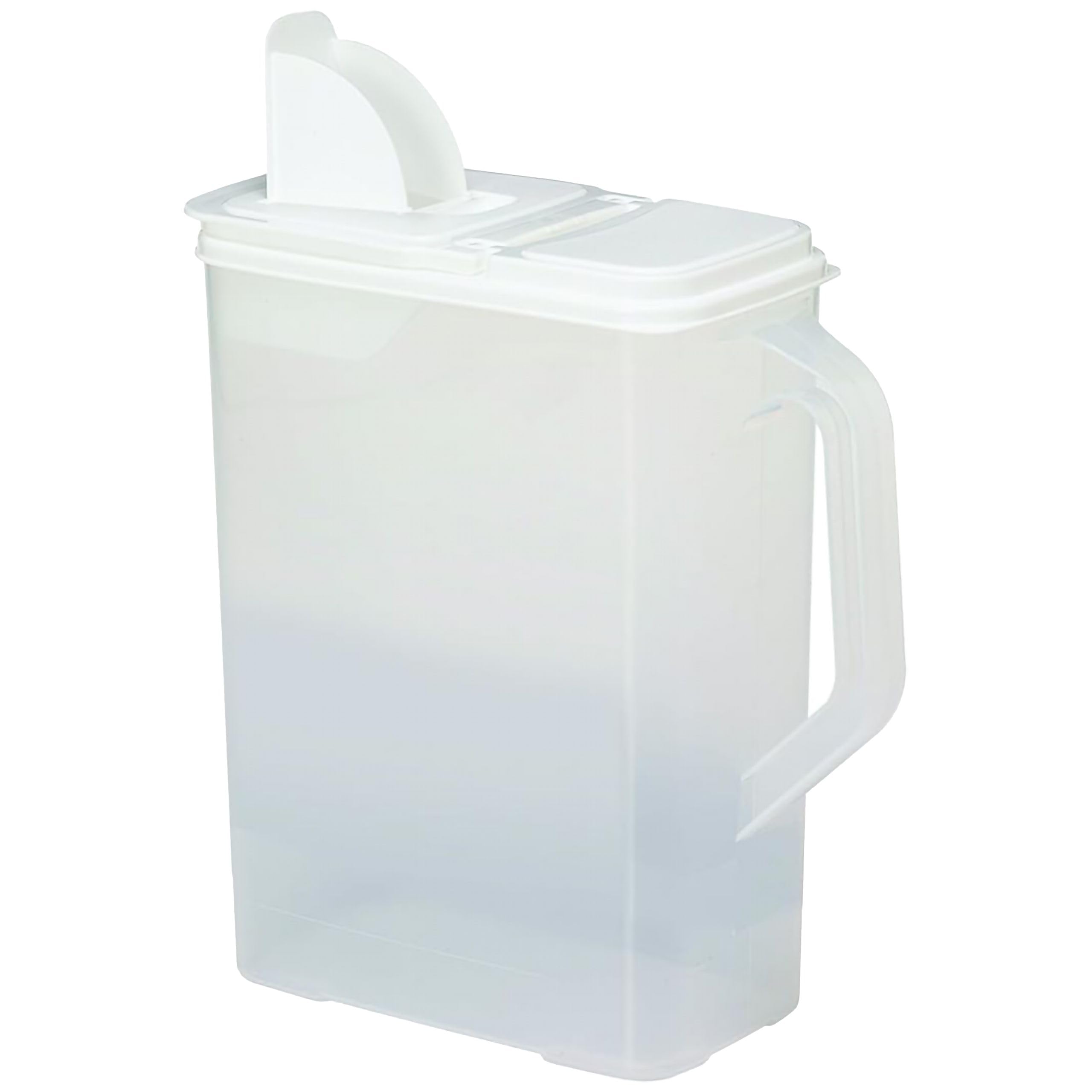 Buddeez Bulk Food Storage Container - 8 Quart All Purpose Clear & Large Pantry and Kitchen Organization and Storage - Cereal, Flour, Sugar, Rice Dispenser, EZ Grip Handle, EZ Pour Spout (White Lid)