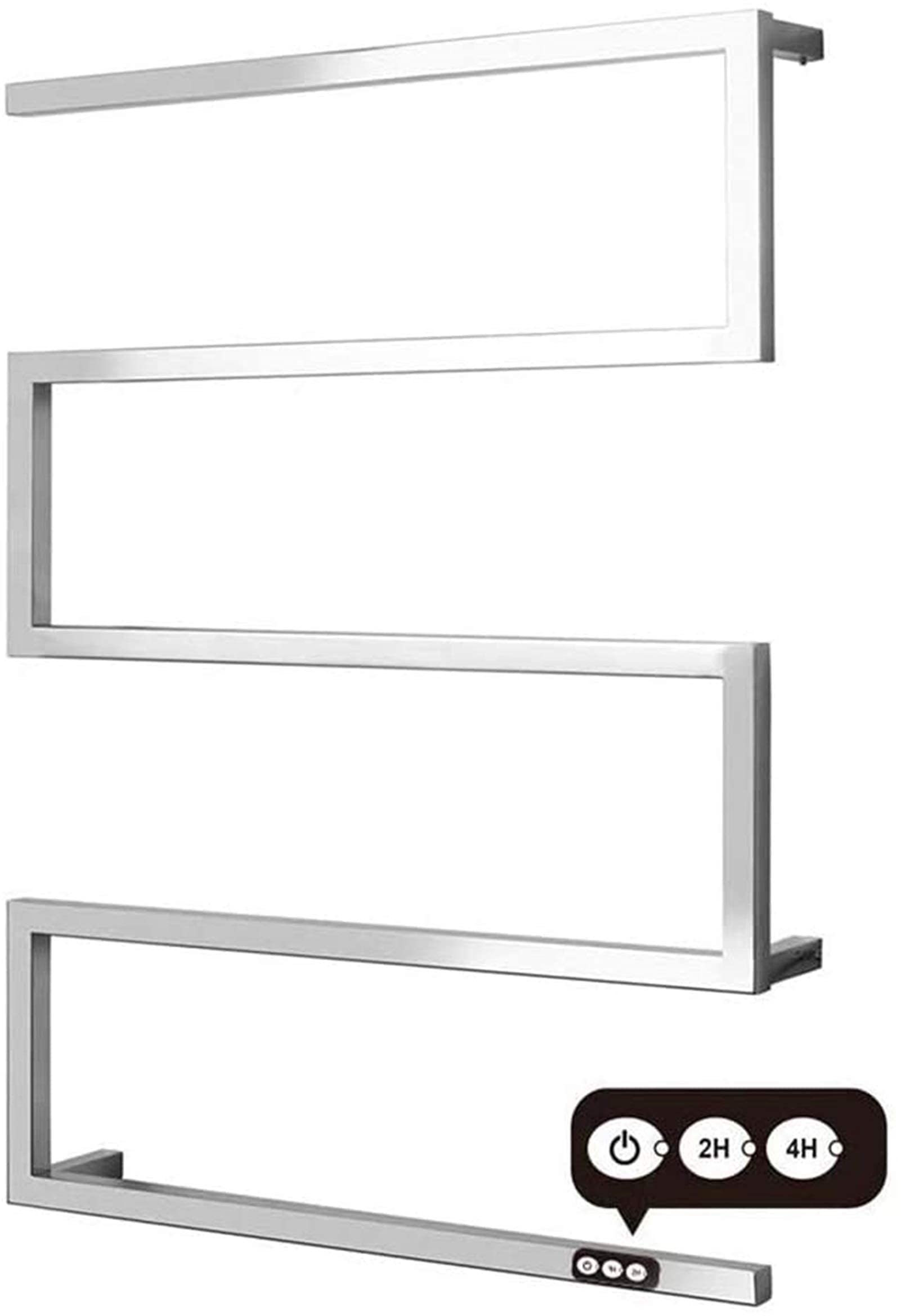 Heated Towel Rail Rails Towel Warmer Towel Warmer Heated Drying Rack with Built-in Timer Wall Mounted Electric Heated Towel Drying Rack for Bathroom Home Hotel 304 Stainless Stee