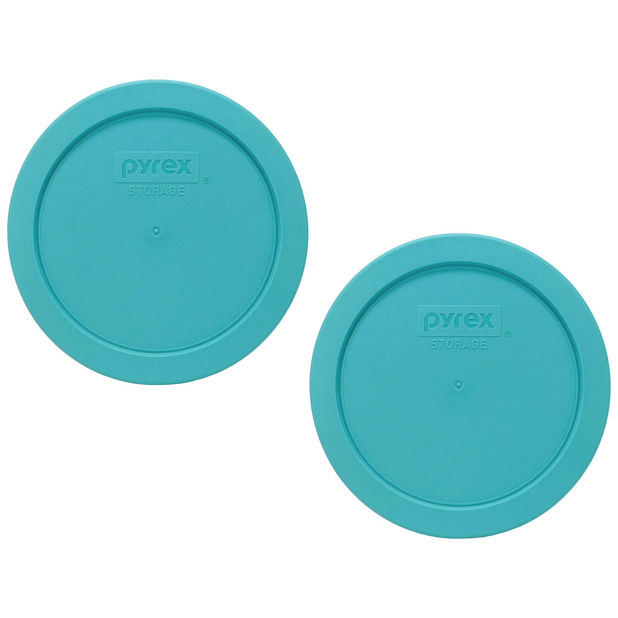 Pyrex 7201-PC 4-Cup Turquoise Food Storage Replacement Lid (2-Pack) - Made in USA