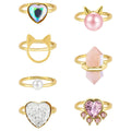 NEWITIN 7 Pieces-100 Pieces Cute Rings for Girls Crystal Ring Girl Pretend Play and Dress up Rings Adjustable Ring Kids Jewelry Little Girl Gift for Girls Kids