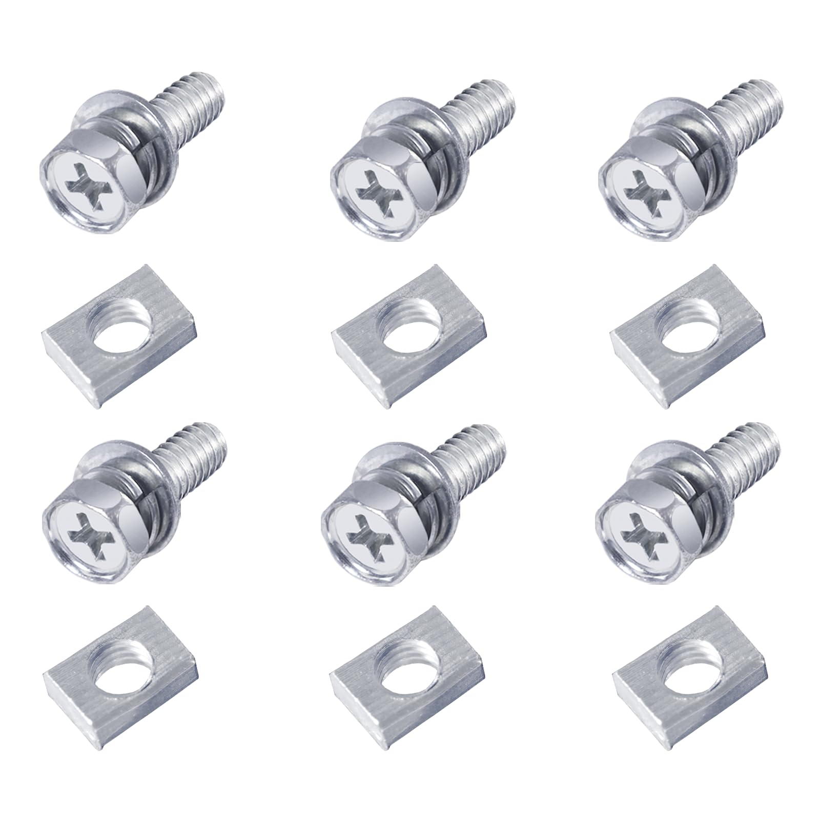 6 PCS Bolts and Nuts Kit, Motorcycle Battery Bolts and Nuts, M6x16MM Motorcycle Battery Screw and Nut, Battery Terminal Bolts and Nuts Carbon Steel