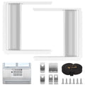 Window Air Conditioner Side Panels with Frame, Adjustable AC Insulation Side Panels for Window Units, Air Conditioner Accordion Filler Curtain Kit Replacement for 5000 BTU Units