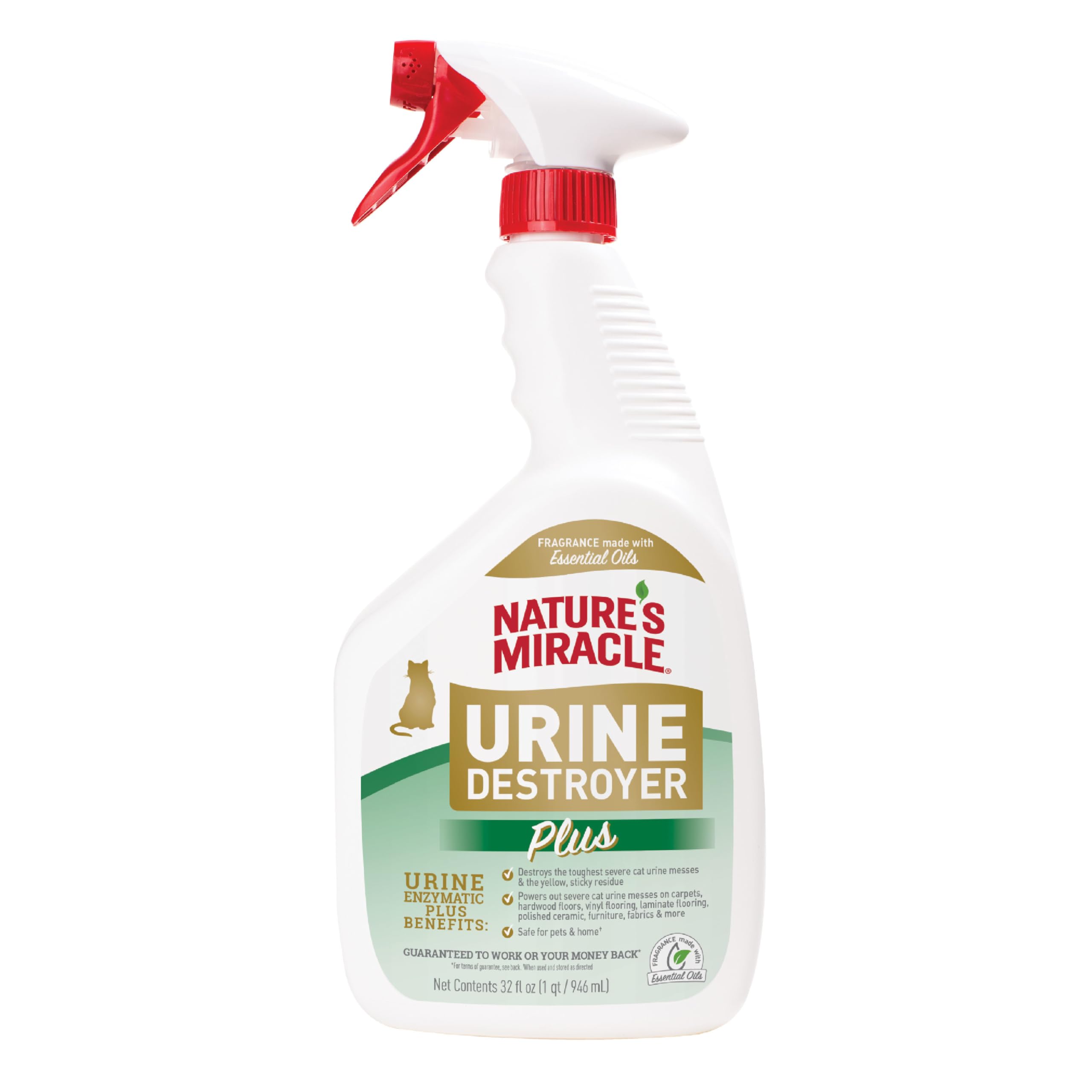 Nature’s Miracle Urine Destroyer Plus for Cats, Enzymatic Formula, Ready-to-Use, 32 oz