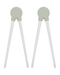 Lalo Chopsticks For Kids - Set of 2 Training Chopsticks Made of Silicone and Eco-Friendly Wheat Straw PP - Ages: 2 Years And Up - Easy to Clean & Dishwasher Safe - Sage