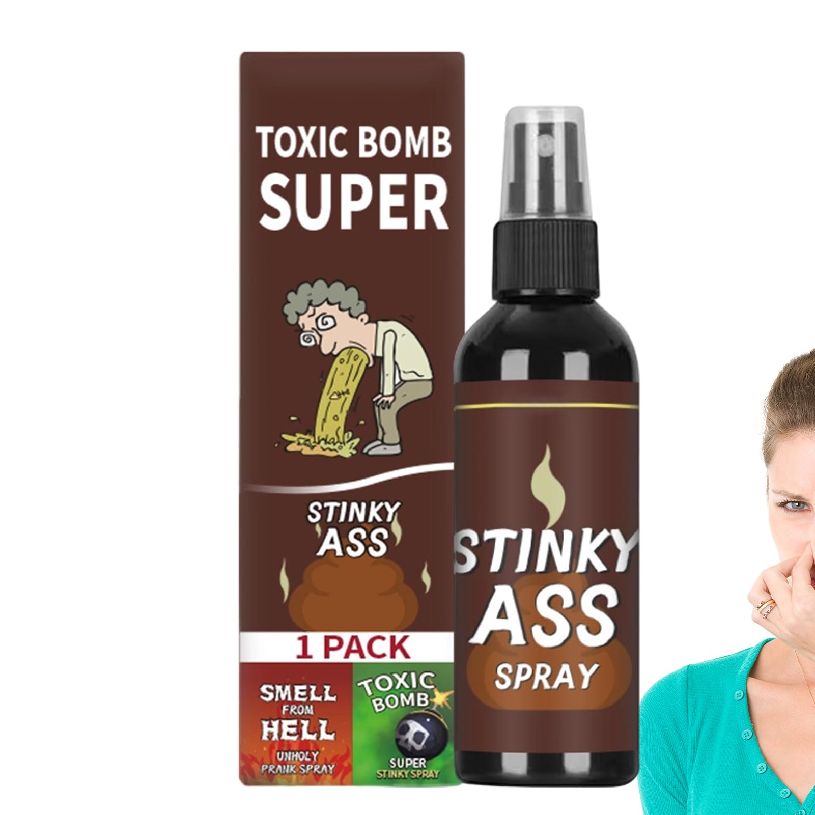 Liquid Assfart Spray, 100ml Fart Spray Extra Strong Stink, Fake Poop Smelling Prank Stuff, Smells Like Really 'Bad' Gas - Hilarious Gag Gift & Pranks for Adults Or Kids