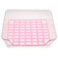 UPKOCH Semi-Enclosed Cat Toilet Litter Box with High Sides Acrylic Medium Pink Pet Bedpan Splash-Proof for Kitten Housebreaking and Travel Use