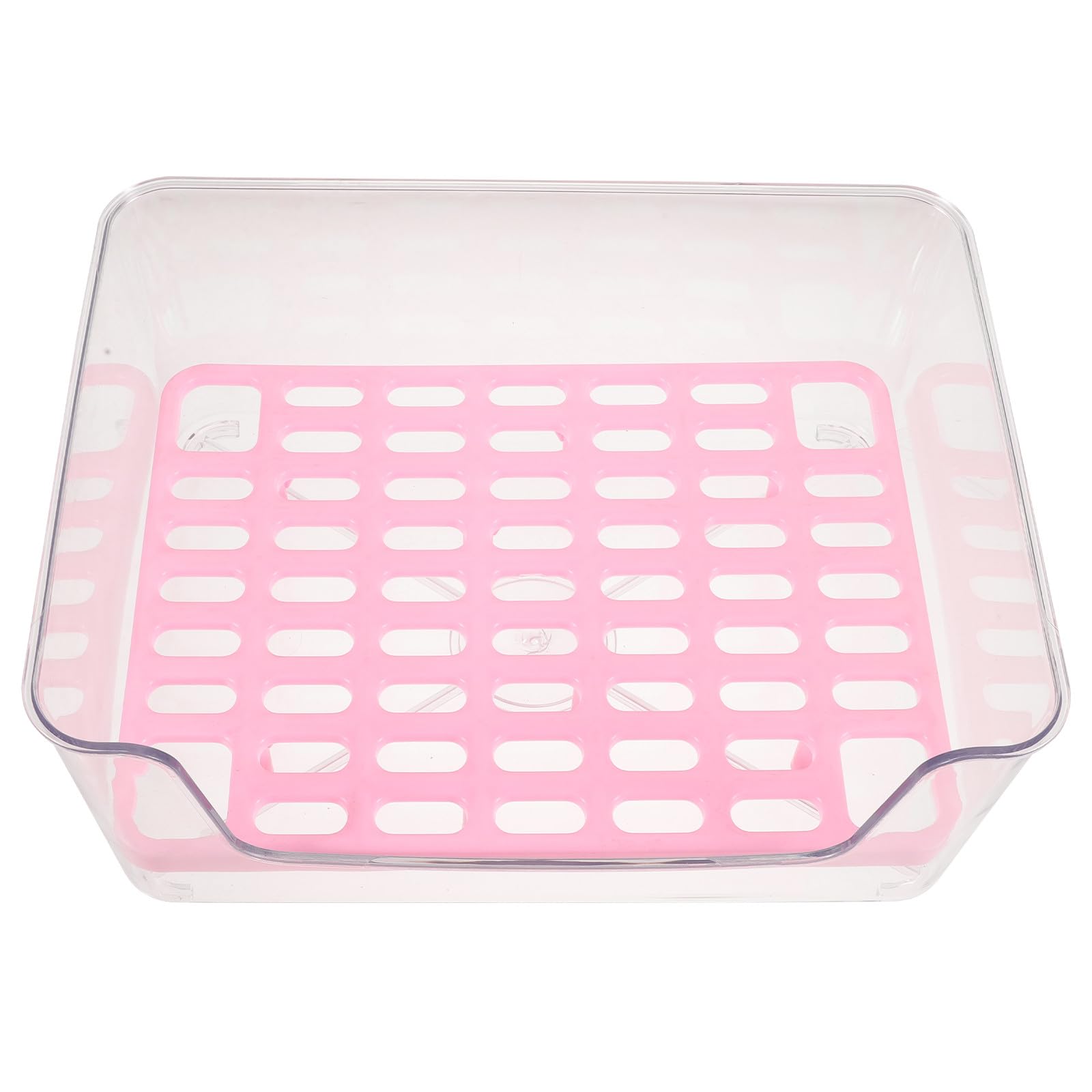 UPKOCH Semi-Enclosed Cat Toilet Litter Box with High Sides Acrylic Medium Pink Pet Bedpan Splash-Proof for Kitten Housebreaking and Travel Use