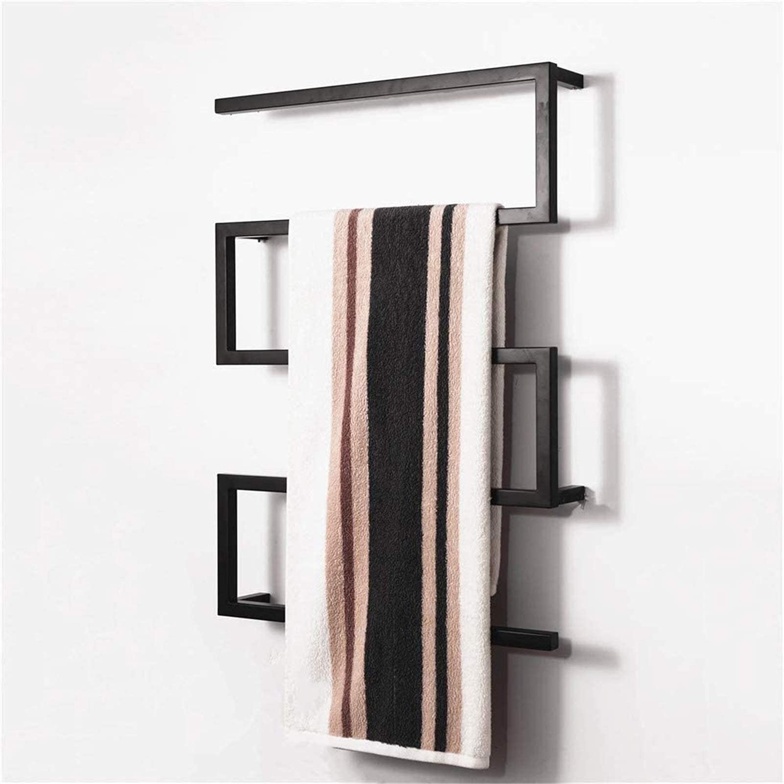 LUNEZY Heated Towel Rail Rails Towel Warmer,Towel Warmer, Electric Heated Towel Rack 304 Stainless Steel with Square Bars Towel Dryer for Bathroom Kitchen Hotel Bathroom Accessories