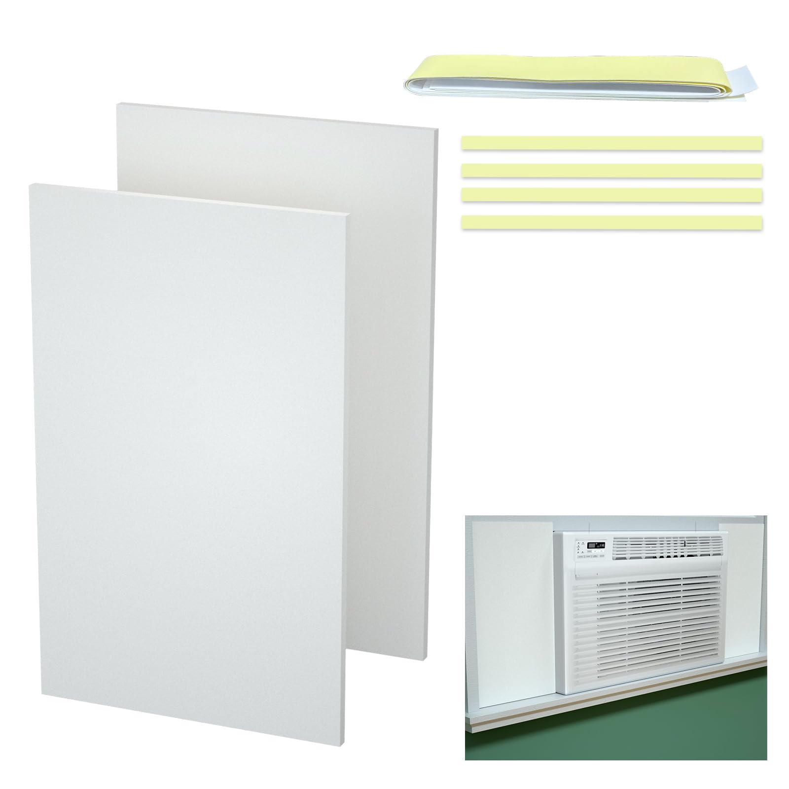 Window Air Conditioner,Side Insulated Foam Panel, Summer/Winter Heat and Draft Insulating,Simple Set Panels Window Seal Thickness 0.8IN EVA2026