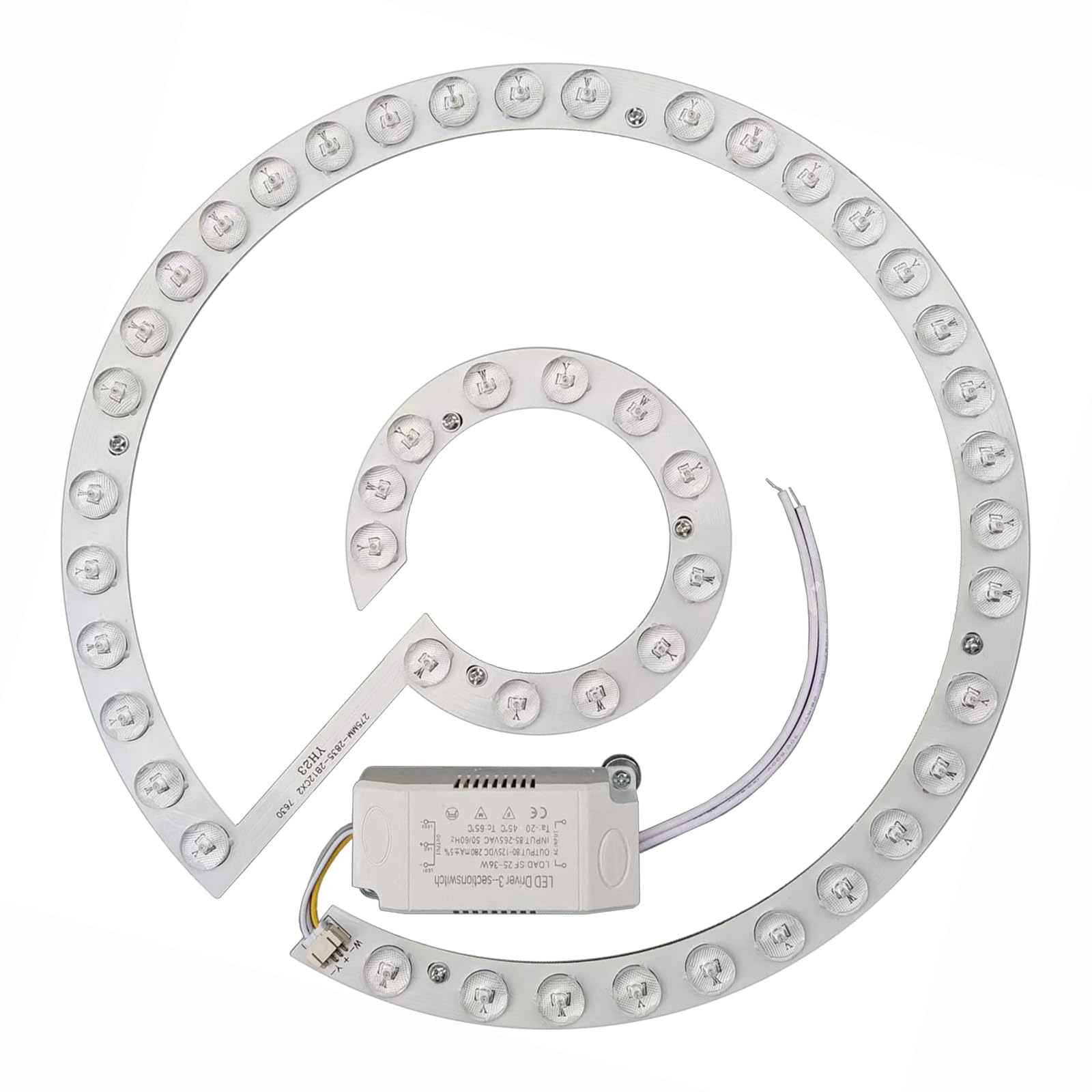 36W LED Close to Ceiling Flush Mount Fan Fandelier Retrofit Light Kit Replacement Engine Panel Board Light Bulb, 3CCT 3000K/4500K/6000K (36W)