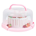 Cake Carrier with Lid and Handle, Fit 10’’ Cake Stand with Lid, Cake Transport Storage Container, Cake Containers Cover Stand with Lids, 3 Secure Side Closures (Pink)