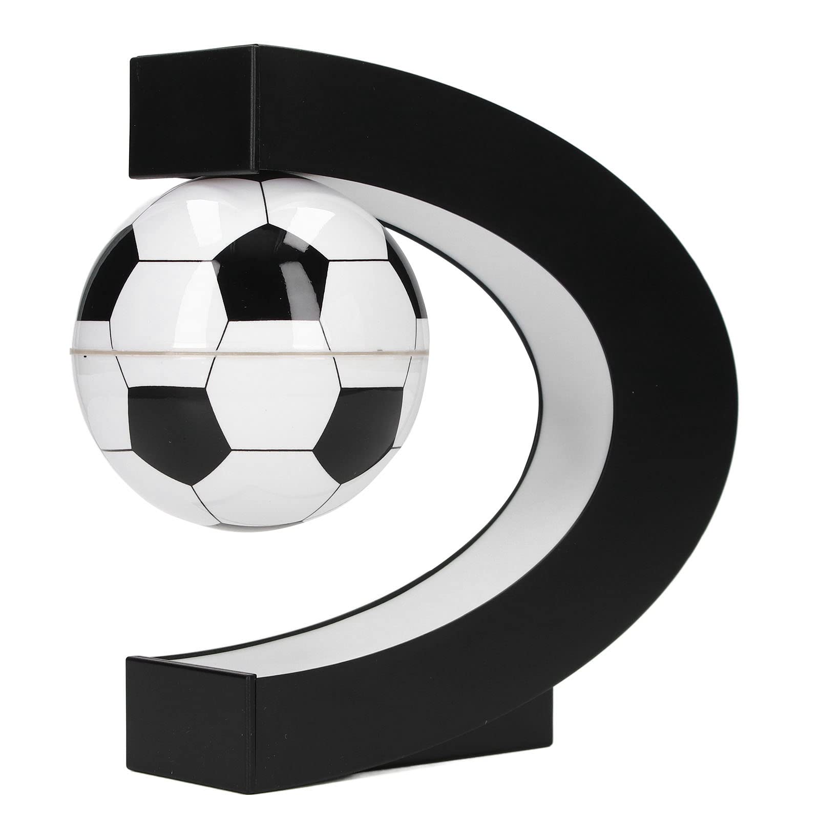 Magnetic Levitation Soccer Ball, Levitating Ball with C Shaped Shelf, Levitating Display Soccer with LED Lights for Men's Gift, Cool Decor (US Plug)