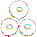 BigOtters Kindergarten Graduation Gifts, 3 Sets Toddler Necklace and Bracelet for Little Girls Colorful Beads Jewelry, Costume Dress up Princess Party Favors Preschool Class Rewards Bulk