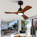 36 Inch Ceiling Fans with Lights and Remote, 3 Blade Wood Ceiling Fan with Light, Modern Indoor Outdoor Black Ceiling Fan for Patio Bedroom Office, Wall Switch, Dimmable, Reversible DC Motor