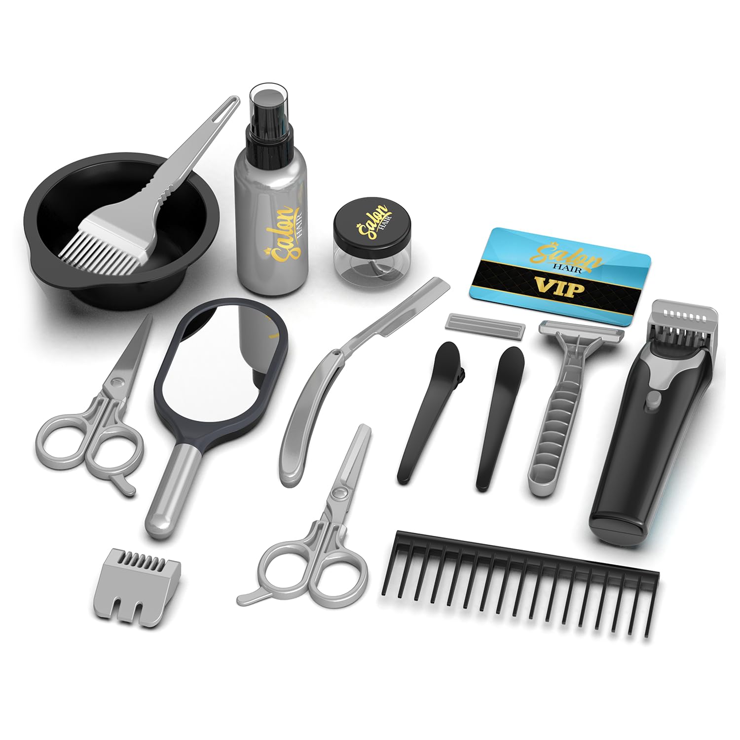 Pretend Play Barber Shop Toy for Kids Aged 3-6,Kids Shaving Kit with Electronic Clipper,Toddler Haircut Kit,Role Play Gift for Boys