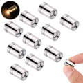 10pcs LED Mini Lights, Small Led Lights for Dollhouse Silver Plastic Battery Included Doll House Electric Lights for Paper Lantern Party Decoration Crafts Dollhouse Accessories(Warm White Light)