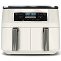 Ninja Foodi 4-in-1 8-qt. 2-Basket Air Fryer with DualZone Technology, 4 Functions, Smart Finish, Roast, Air Fry, Reheats, & Dehydrates, White, DZ100WH (Renewed)