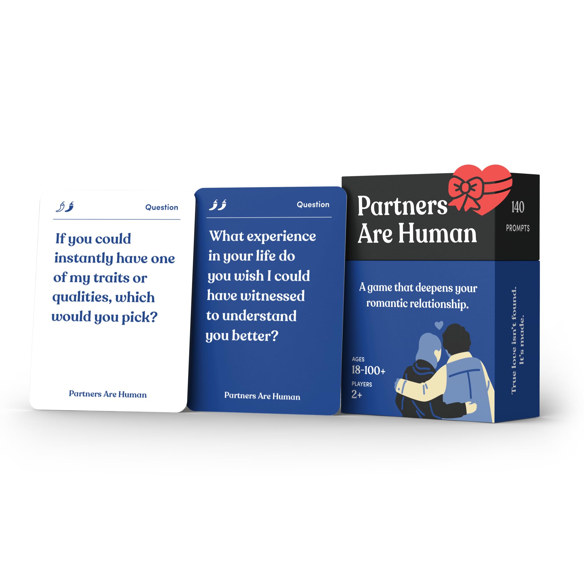 Partners are Human | 140 Conversation Cards to Help Deepen Romantic Relationships | Card Game for Bonding & Communication | Therapy for Adults
