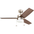 Prominence Home 42" Reston Ceiling Fan w/Light, Chain & 3 Blades, Nickel