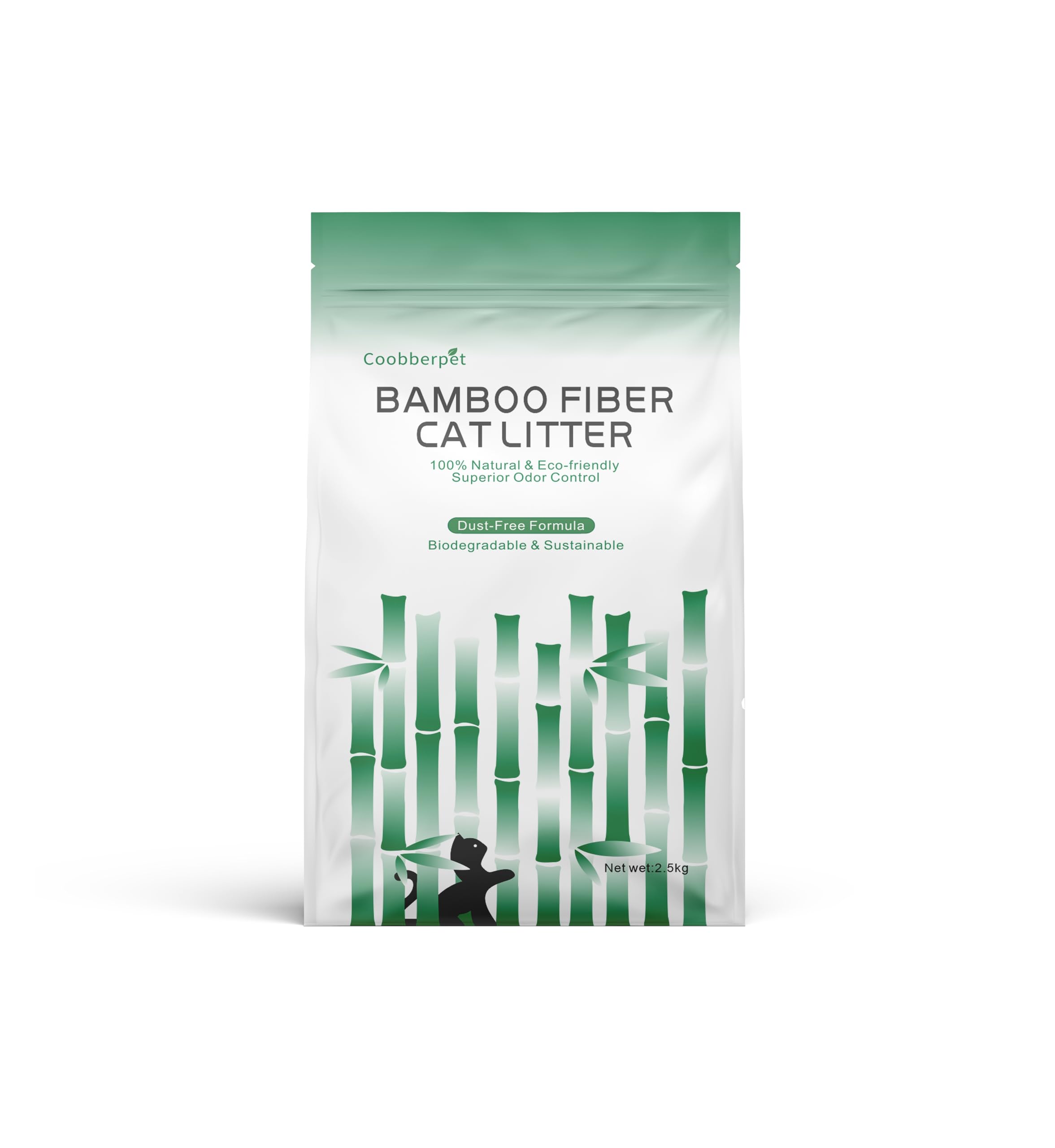 Bamboo Fiber Cat Litter, 100% Natural & Eco-Friendly, Superior Odor Control, Dust-Free Formula, Biodegradable & Sustainable (1 Bag)