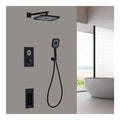 Rain Shower System, Black Bathroom Shower Faucet Set Digital Display Shower Fixtures 3 Functions Shower Kit with Valve and 3 Modes Handheld Shower Head, Swivel Faucet, Rain Shower