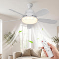 Socket Fan Light with Remote,24" Screw in Ceiling Fan Lights with 3 Colors Dimmable,3 Speed,2500 Lumens,Portable E26 Light Bulb Fan for Bedroom,Dining Room,Kitchen,Laundry Room,Garage.White
