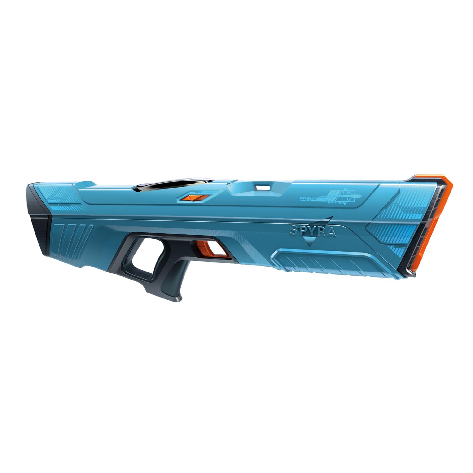 SPYRA Electric Water Blaster, Outdoor Squirt Gun for Pool Games, SpyraFour, Blue - Automatic Water Blast Guns for Beach, Backyard, Patio, and Garden