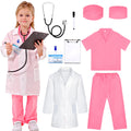 Liberry Doctor Costume for Kids, Toddler Doctor Dress Up Clothes with Real Stethoscope, Career Day Role Play Gift for Girls