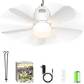 Canopy Fan 20.5'', 20000mAh Portable Outdoor Ceiling Fan with Light with Remote Control and Extension Hook, Easy Operation Battery Powered Fan Light for Gazebo, Tent , Patio, Camping (20.5 inch)