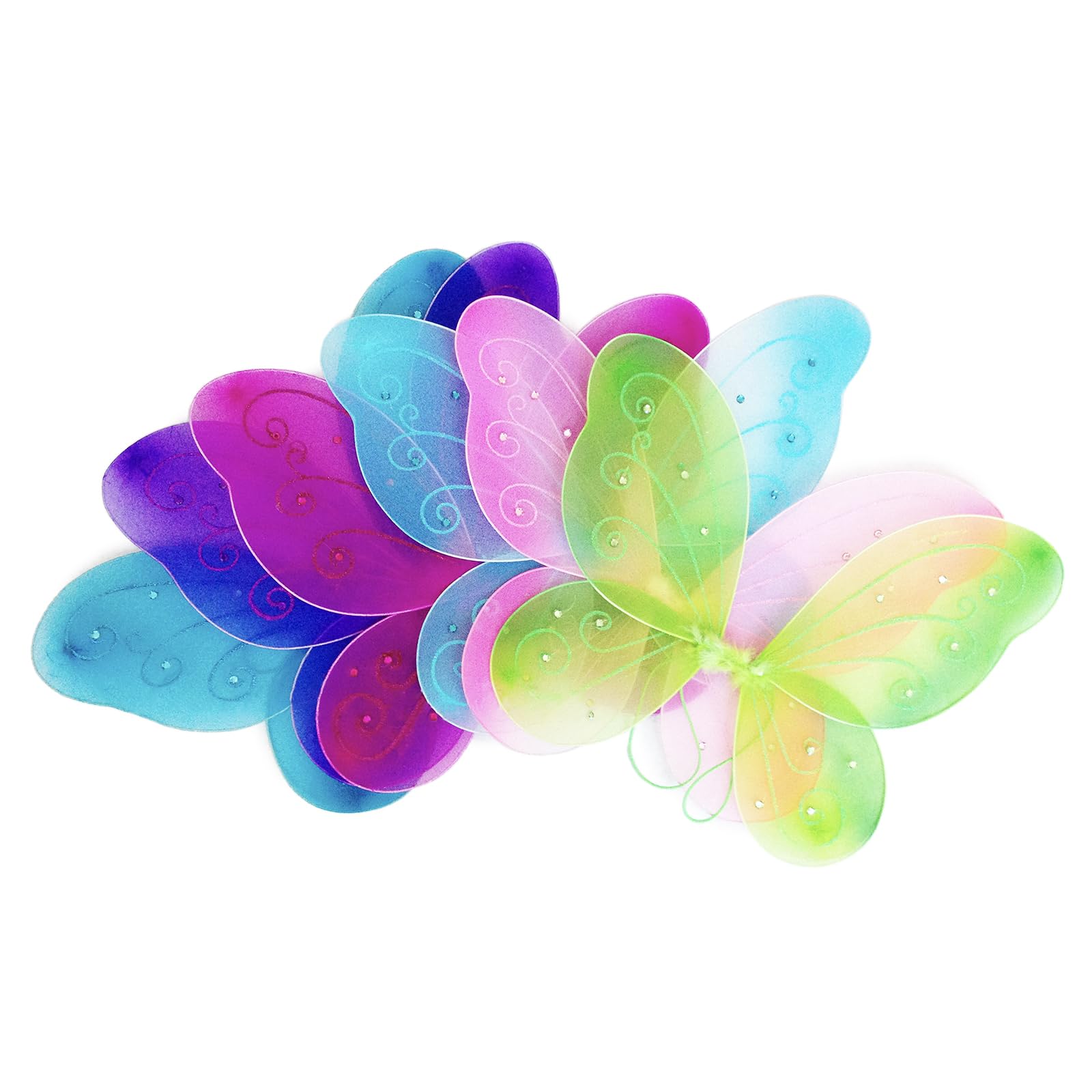 LOLASATURDAYS- small fairy wings pack, toddler butterfly wings, fairy costume, alas, tinkerbell wings, Set of 6 (12" x 10")