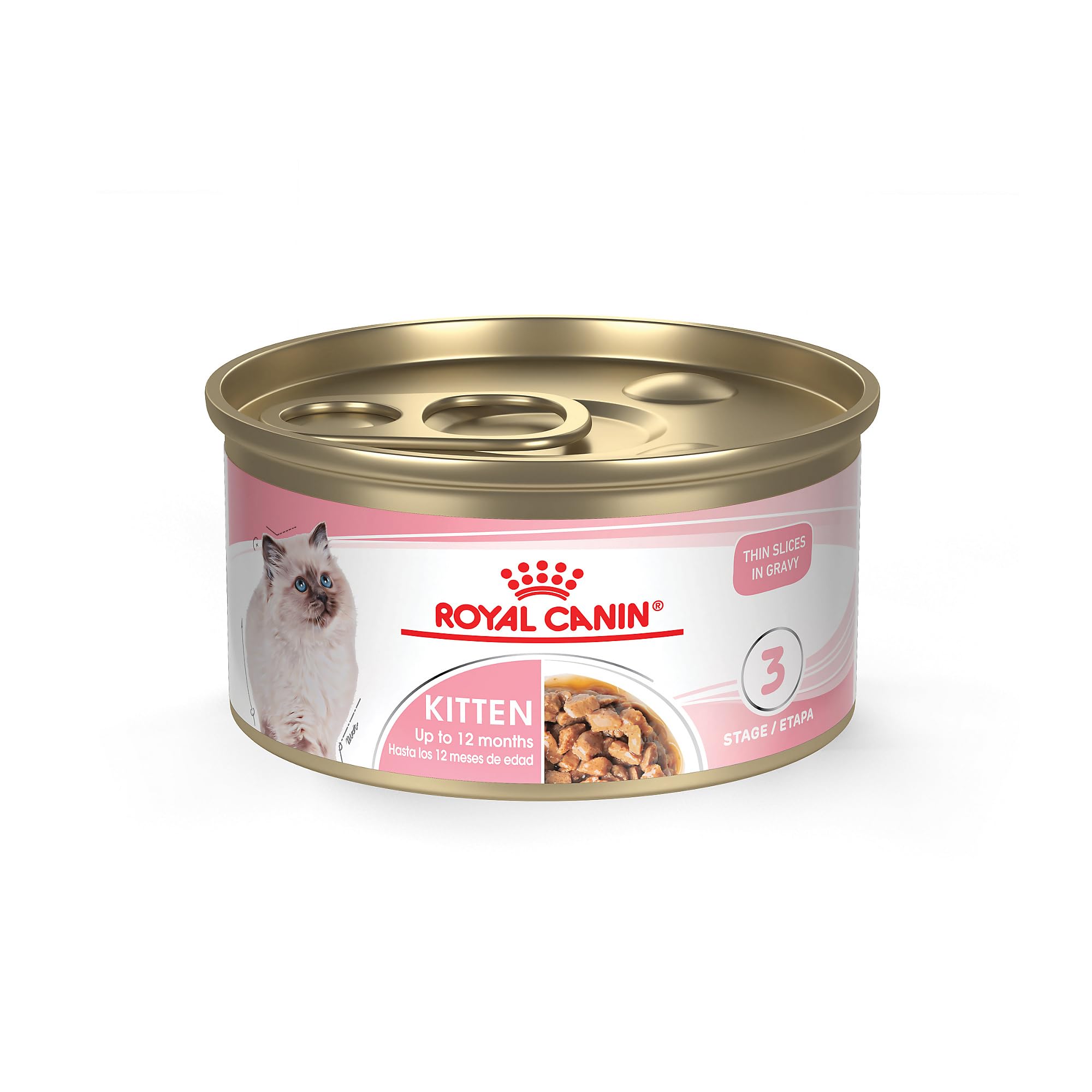 Royal Canin Feline Health Nutrition Kitten Thin Slices in Gravy Cat Food, 3 oz (Pack of 24)