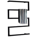 Electric Heated Towel Rack Bathroom Radiator with LED Switch Wall-Mounted Heated Towel Rail, 304 Stainless Steel Constant Temperature Towel Warmer, Black, 600 × 800Mm,Hardwired (Hardwired)