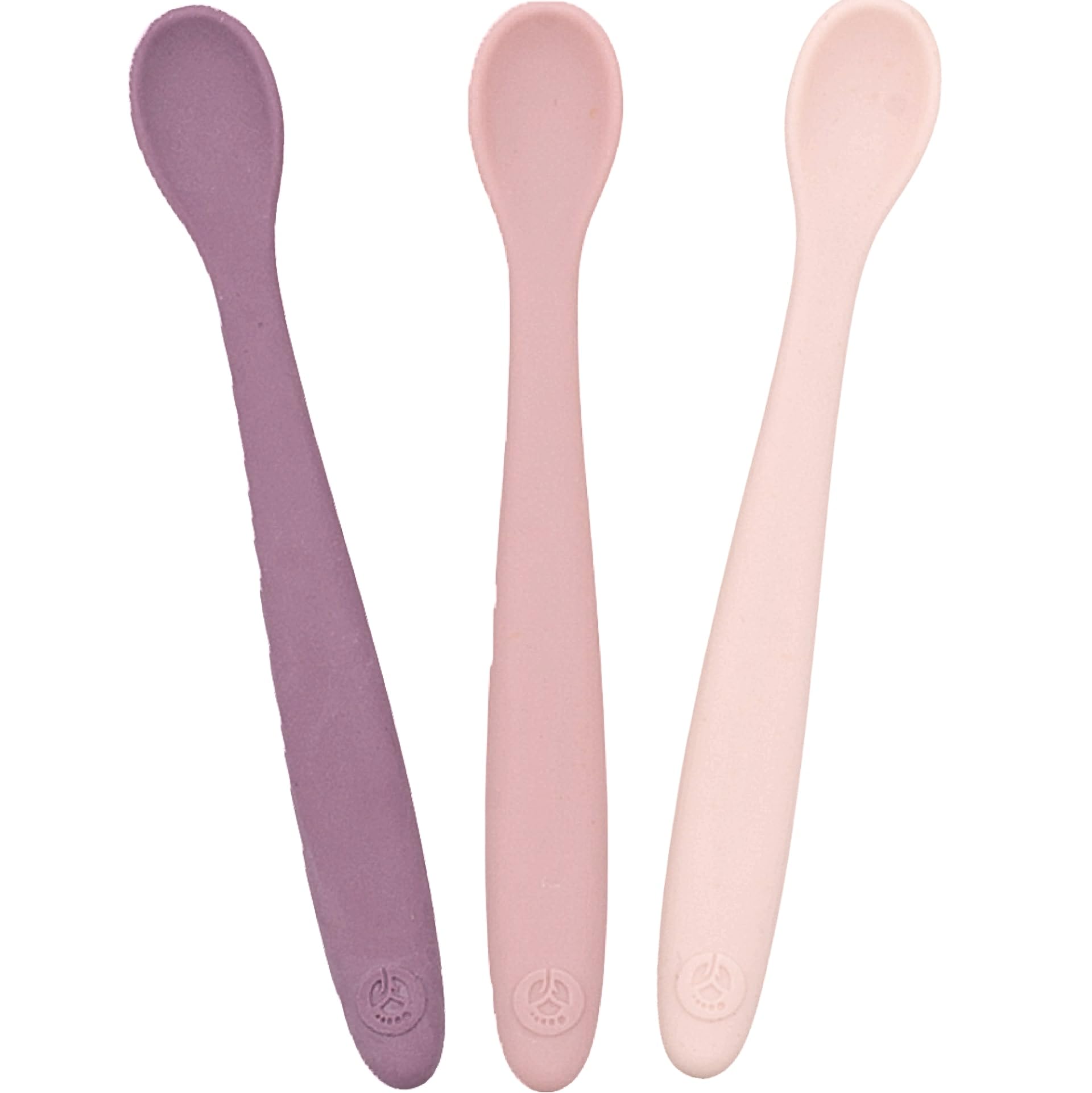 WeeSprout Silicone Baby Spoons - First Stage Infant Feeding Utensils With Soft-Tip, Bendable Kitchenware for Parent & Self-Feeding, Ultra-Durable, Dishwasher Safe, Travel Case, Set of 3