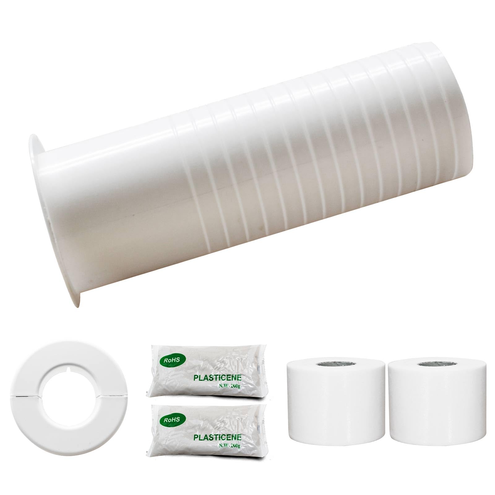 Mini Split Line Set Cover Wall Sleeve 2.87" OD 2.76" ID 7.87" Length, PVC AC Through Wall Pipe Sleeve for HVAC Air Conditioner Line Set Protection