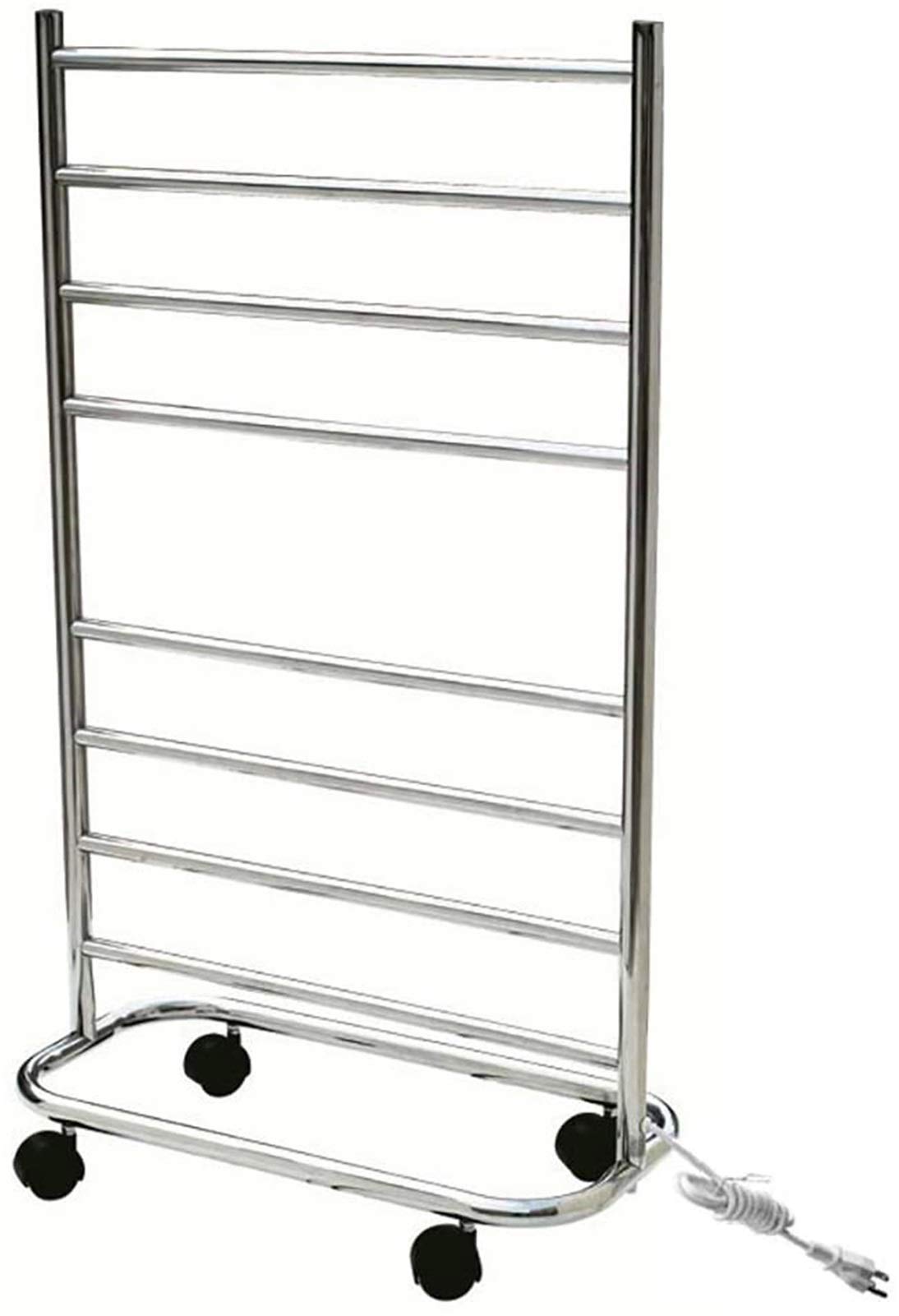 Bathroom Wall Heater Floor Mounted Electric Towel Warmer for Bathroom, Plug in Heated Towel Rack Energy Efficient Towel Heater Rail 8 Bars