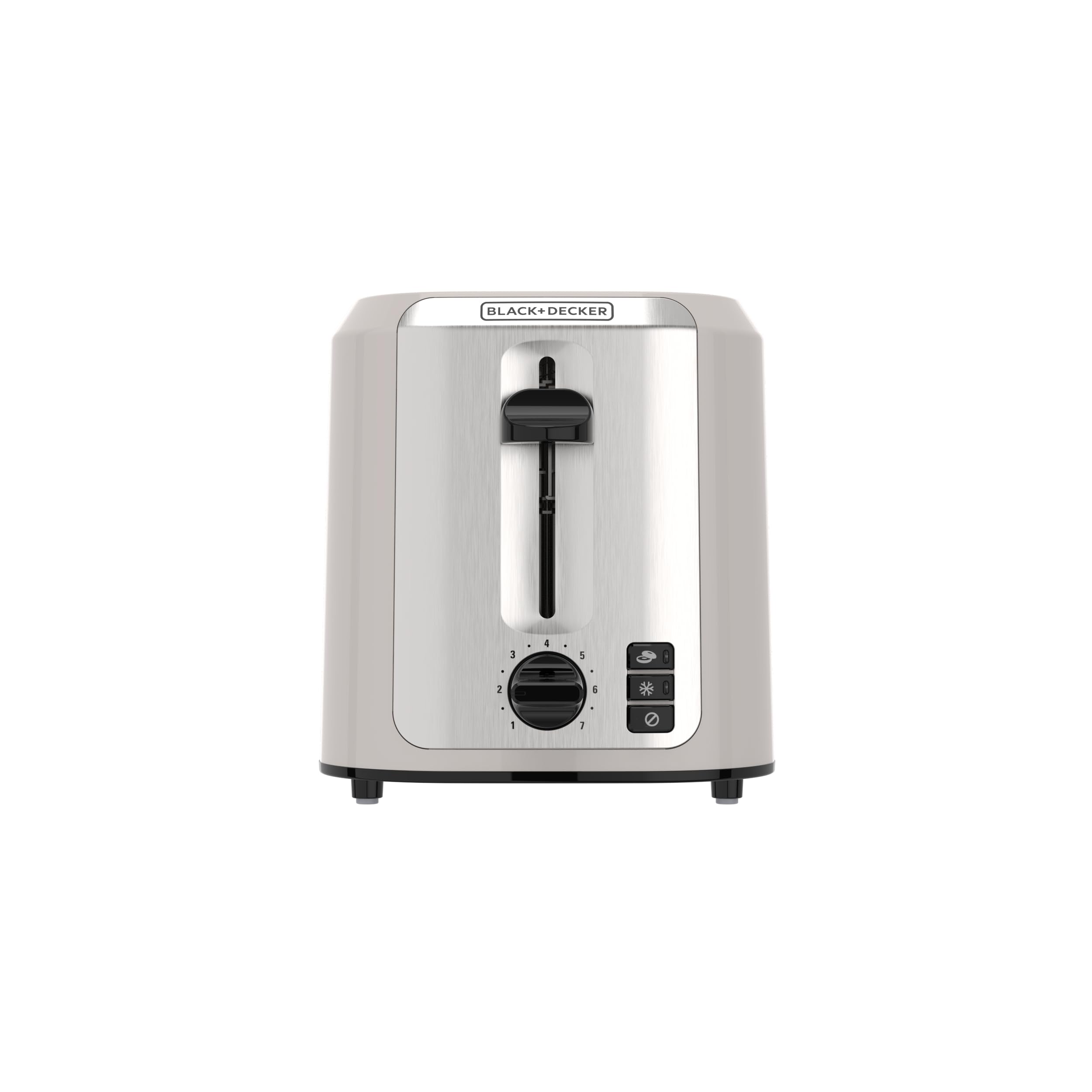 BLACK+DECKER 2-Slice Toaster, Extra-Wide Slots, 7 Shade Settings, Bagel & Frozen Functions, Removable Crumb Tray, Baked Stone