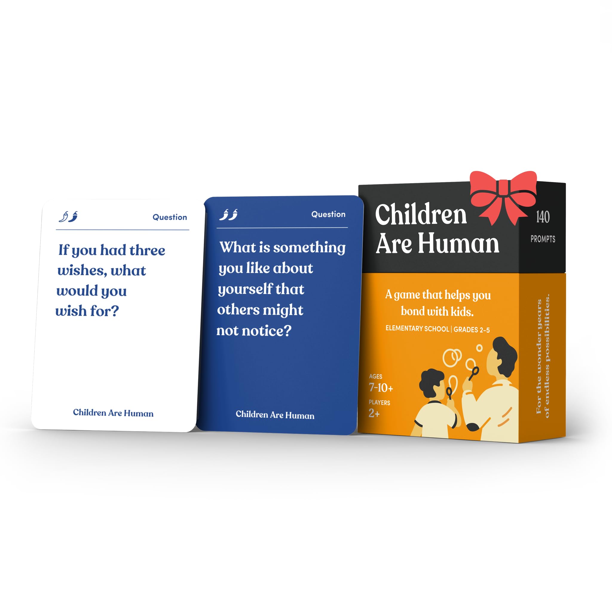 Children are Human | 140 Conversation Cards to Help Bond with Kids | Card Game for Elementary School Children | Designed by Experts for Grades 2-5 | Ages 7-10+