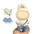 17cm Doll Clothes(NO Doll), Cute Dolls Outfit Accessories with Sweater + Denim Jeans + Pants, Small Kawaii Clothes Set for Dolls(Style 4)