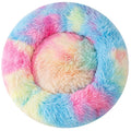 Donut Cat Bed Dog Bed Plush Faux Fur Fluffy Non-Slip Soft Indoor Cozy Supportive Bolster for Puppy and Pet Cat Cushion Rabbit Pillow for 3KG