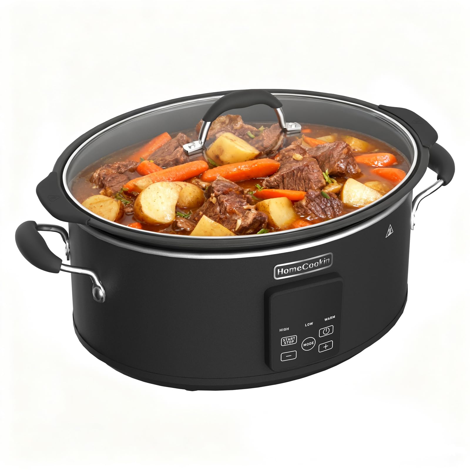 HOMECOOKIN Slow Cooker, Extra Large 10 Quart Programmable Slow Cookers with Timer, Dishwasher Safe Glass Lid & Crock, Kitchen Appliance for Families and Gatherings, Black