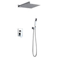 Shower System,2-Function Square Shower Faucet Wall Mounted Shower Combo Set for Bathroom with 12" Rain Shower Head, Pressure Balance Valve, Solid Brass in Polished Chrome Show