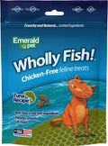 EMERALD PET Wholly Fish! Chicken-Free Feline Treats, Tuna Recipe — Tasty and Crunchy Tuna Cat Treats with Real Tuna — Chicken Free, Grain Free, Natural Cat Treats — Made in USA, 3 oz