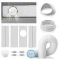 YJHome Portable AC Window Vent Kit with 5.9" Exhaust Hose & Universal Coupler, Air Conditioner Window Seal Kit with Plates, Upgraded Rain Cover, Portable Air Conditioner Window Kit for Sliding Window
