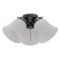 Three-Light LED Cluster Ceiling Fan Light Kit, Oil Rubbed Bronze Finish with Frosted Ribbed Glass