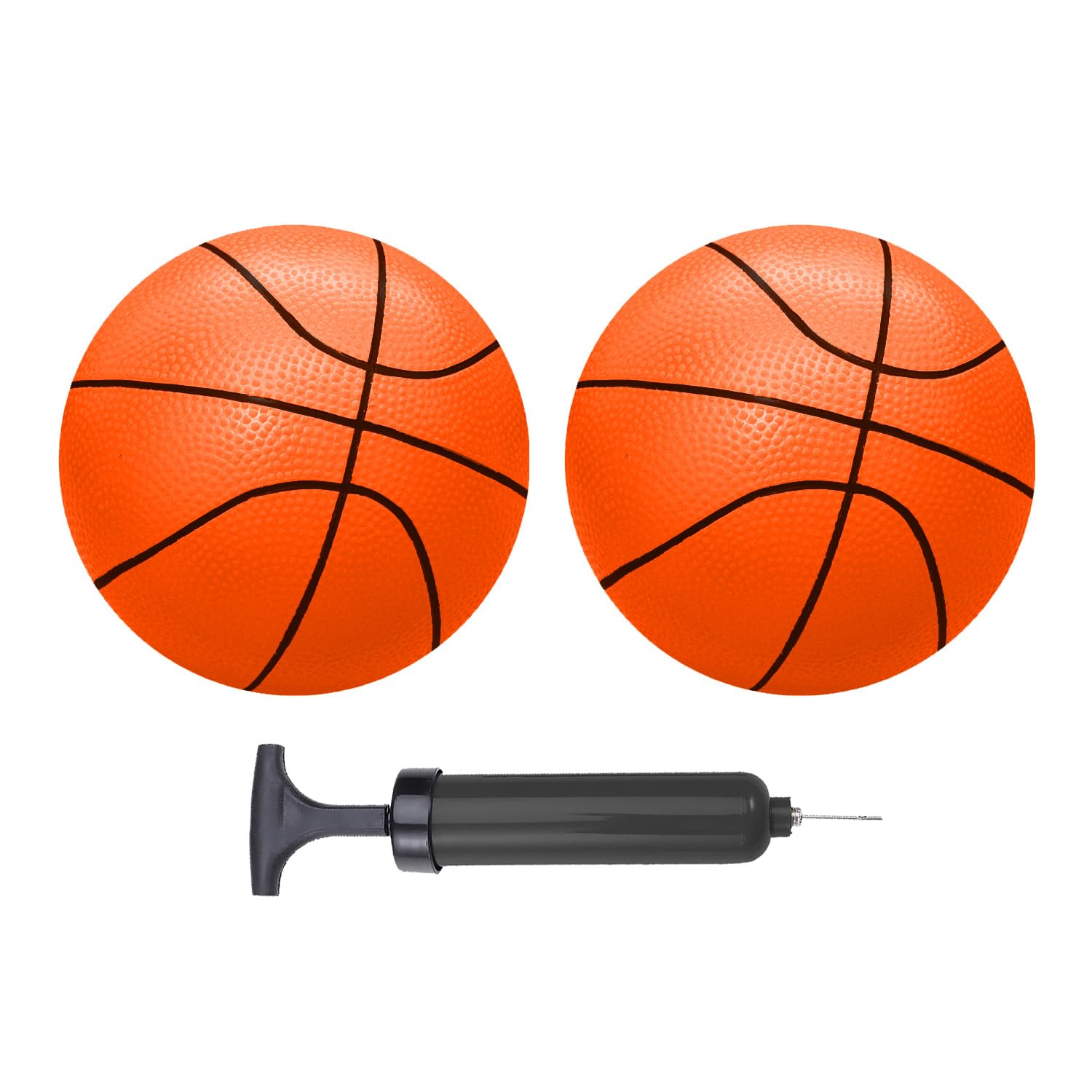 ABAJI Mini Basketballs Orange 2 PCS 5" Set with Random Color Pump Needle Durable Material for Mini Hoop Toddlers Kids Teenagers for Pool Indoors Outdoors