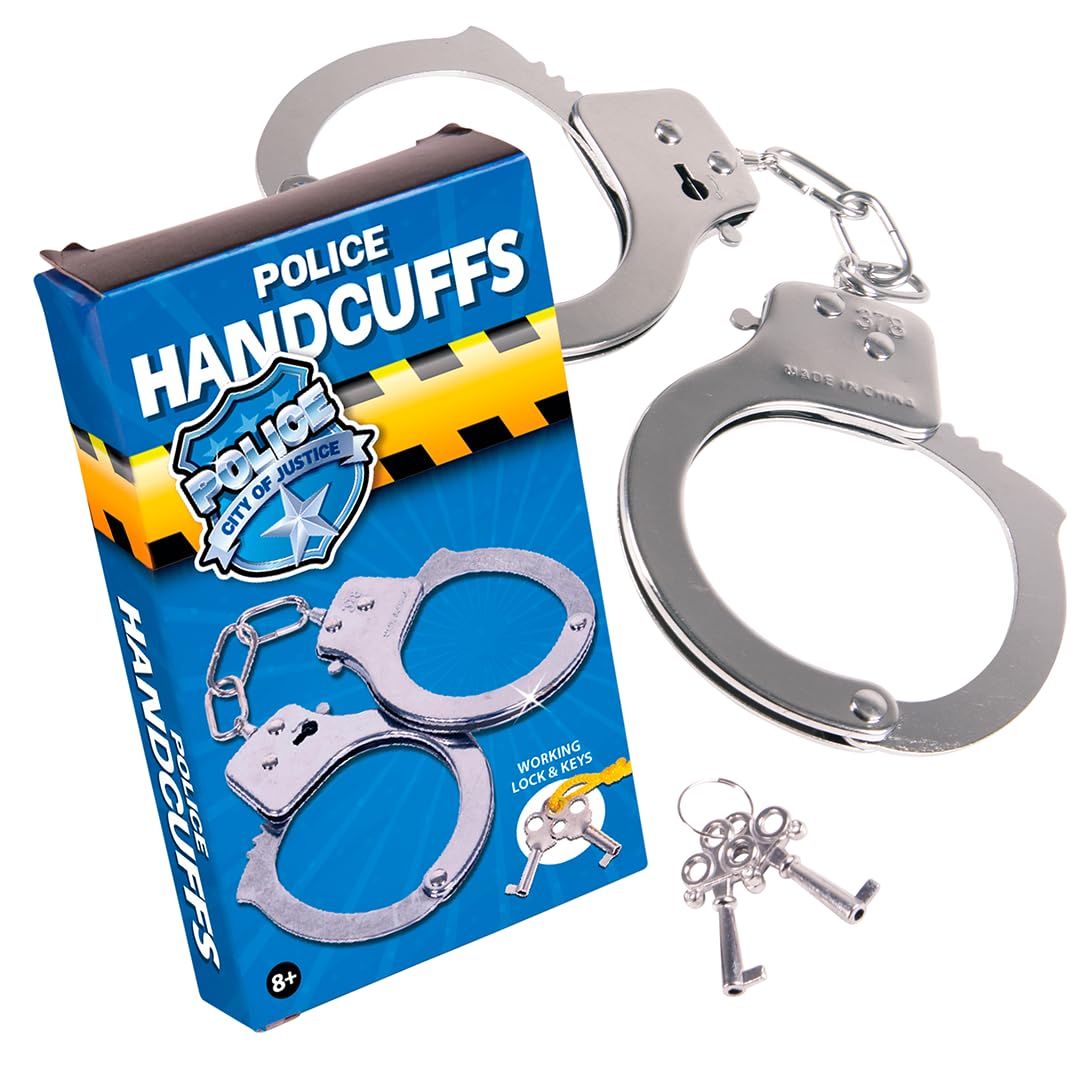 Kangaroo Toy Metal Handcuffs for Kids with Keys – Safe Release Mechanism, Metal Police Cuffs for Easter, Pretend Play Handcuffs Costumes Prop – Toy Hand Cuffs with Keys for Kids, Boys & Girls