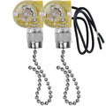 Ceiling Fan Switch Zing Ear ZE-109 Two-Wire Light Switch with Pull Cords for Ceiling Light Fans Lamps and Wall Lights Pull Chain Switch Control Replacement On-Off,2 Pcs (Nickel)