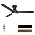 DAMINY 42 inch Ceiling Fans with Lights,3 Blades,3CCT, Low Profile Ceiling Fan with Light and Remote Control,Ceiling Fan for Bedroom, Kitchen,Indoor/Outdoor Use,Flush Mount-Black